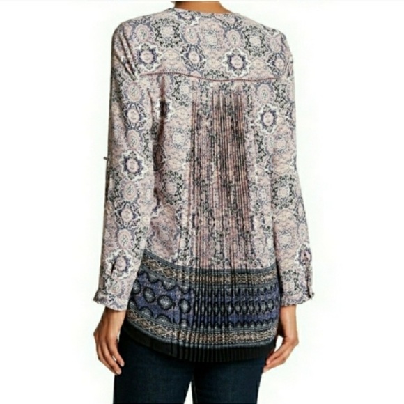 🌟DR2, Daniel Rainn, Gorgeous Free-Flowing Blouse in Soft Mauve & Gray, Small - Picture 4 of 16